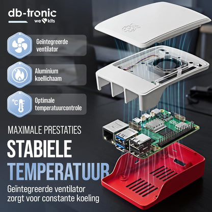 Raspberry Pi 5 8 GB Starter Kit | 128 GB Edition | Officiële USB-C 27W voeding | Officiële behuizing met ventilator | 4K Micro HDMI-kabel 1m | koellichaam