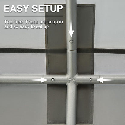EVER ADVANCED gereedschapsschuur 9,8m³ gereedschapstent 230x190x225cm, waterdichte fietsgarage met 2 ventilatieopeningen, fietsschuur multifunctionele, grijs