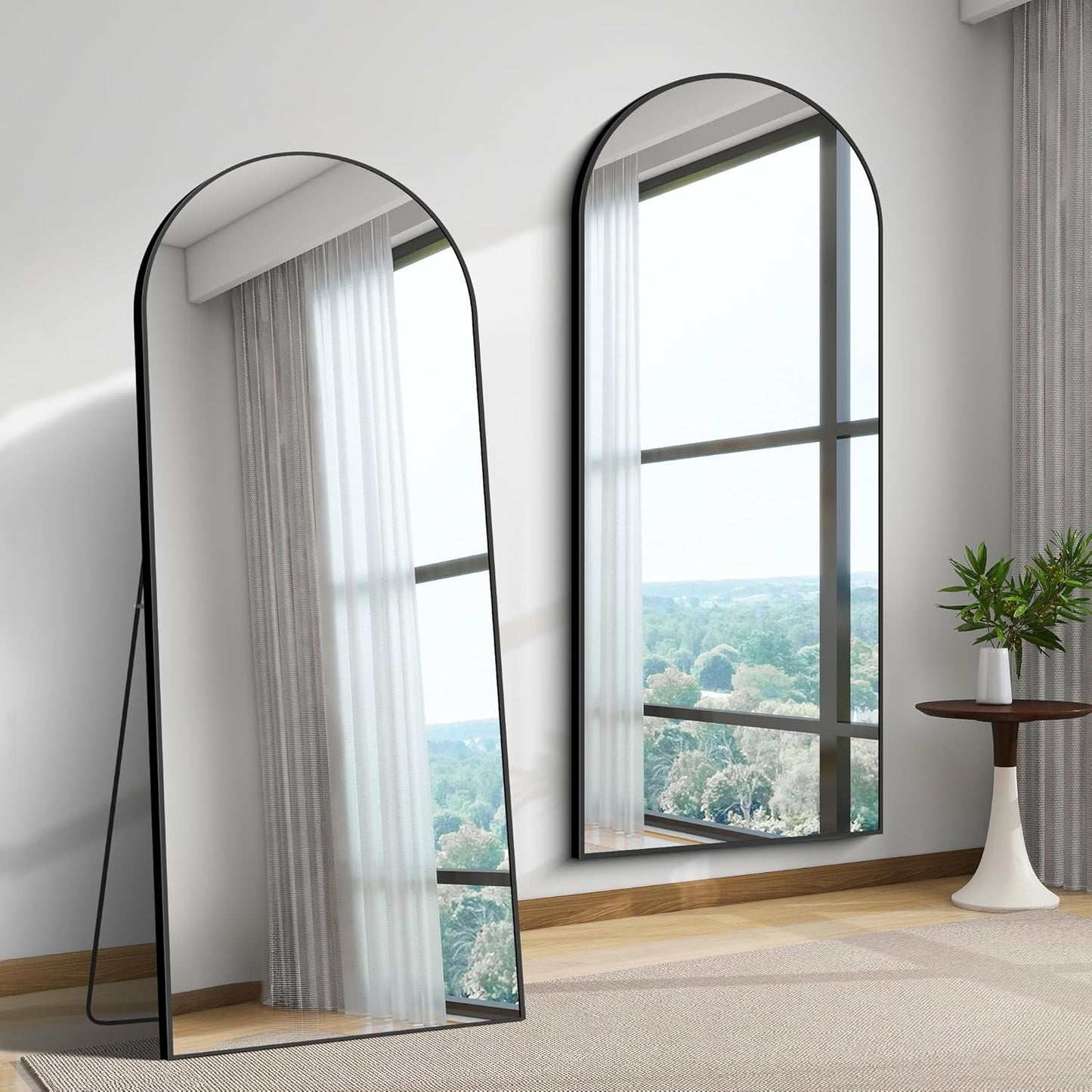 Staande Spiegel – Passpiegel – Wandspiegel – Volledige Lichaamsspiegel – Vloerspiegel – XXL Formaat – Veiligheidsglas Met Matzwart Aluminium Frame