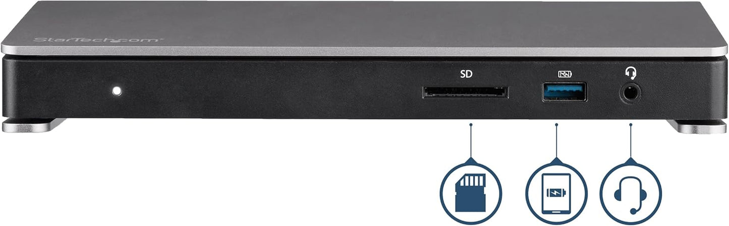 StarTech.com Thunderbolt 3 Dock - Dual Monitor 4K 60Hz TB3 Laptop Docking Station met DisplayPort - 85W Power Delivery Charging - 6-Port USB 3.0 Hub, SD 4.0, GbE, Audio - Windows & Mac