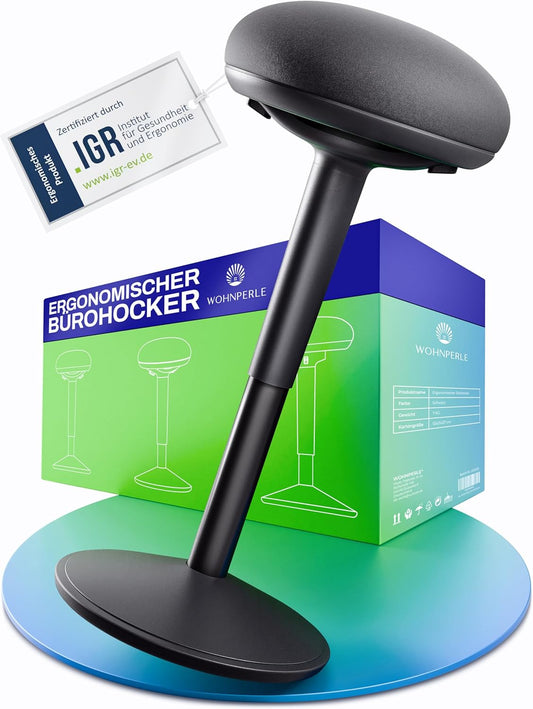 Ergonomische Bureaukruk – Schommelkruk – Wiebelkruk – Zitkruk – Balanskruk – 2-In-1 Zit- En Stahulp – In Hoogte Verstelbaar