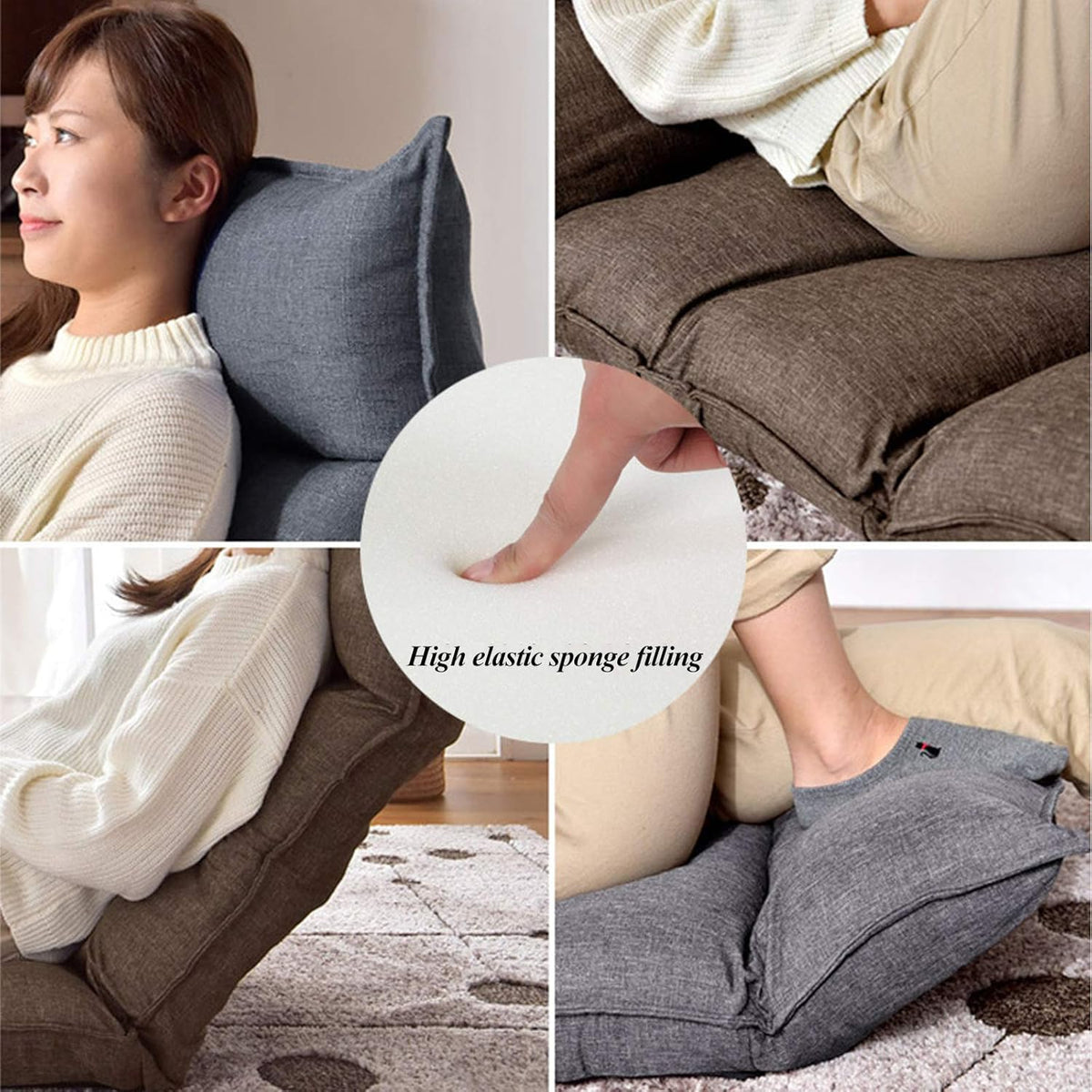 Lazy Sofa Bed Single Tatami Armchair Erker Dormitory Room Backseat Chair Floor Legless Chair Foldable Lazy Bed - QUORE