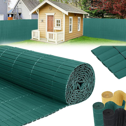 Balkon Scherm – Balkon Afscherming – Privacy Scherm – Tuinscherm – Balkon Border – Weerbestendig PVC – Versterkte Latten 9x1,6 m Groen