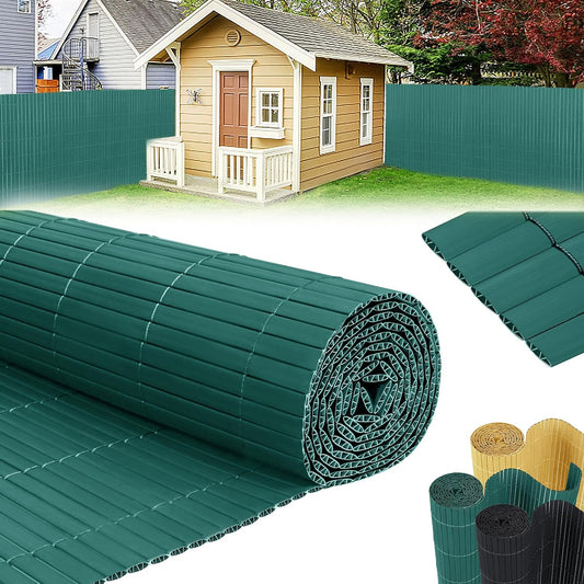 Balkon Scherm – Balkon Afscherming – Privacy Scherm – Tuinscherm – Balkon Border – Weerbestendig PVC – Versterkte Latten 9x1,6 m Groen