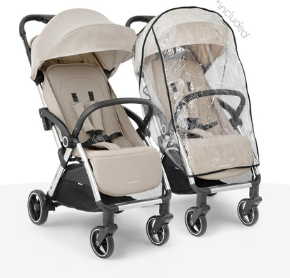 KikkaBoo EDEN Buggy, kinderwagen tot 22 kg, automatisch vouwen, kantelpositie, ultralicht, compact, beige