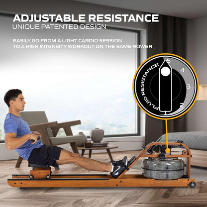 Fluid Rower Viking 3V Rowing Machine + Smartphone Holder - Folding - Rowing Machine with 5 Resistors - Rowing Machine for Home - Bluetooth - Adjustable - Includes Heart Rate Function - QUORE