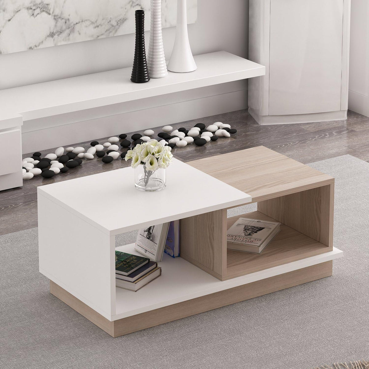 Salontafel Woody Fashion | 90 x 45 x 36 cm | Oak White Design