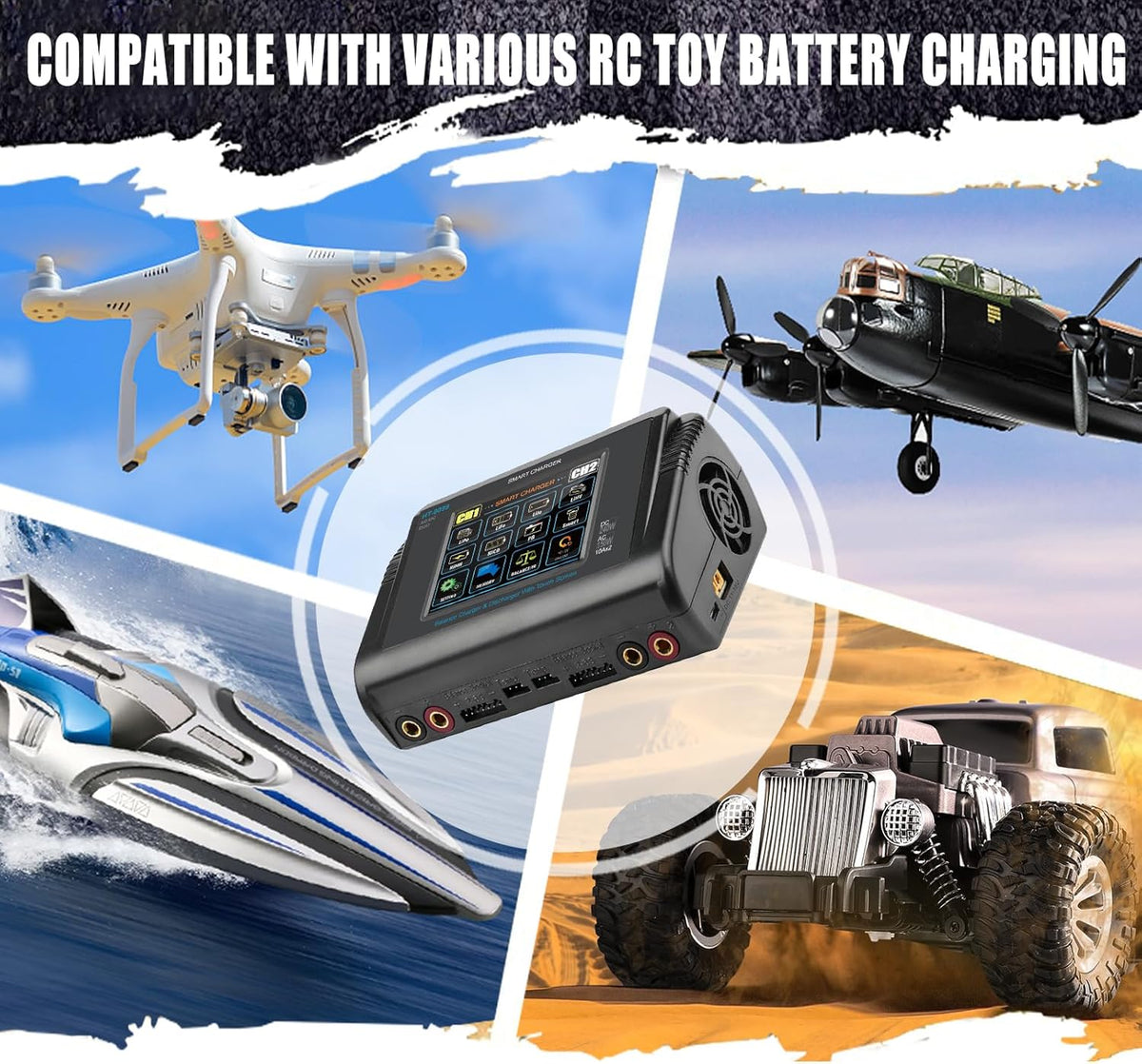 Batterijoplader – Acculader – LiPo Oplader – Balancer – Ontlader – Dual Kanaals – Touchscreen Display – 150W AC / 240W DC