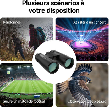 Svbony Upgraded SV202 8x42 ED Binoculars, BAK4 Prism FMC Lens, IPX7 Waterproof, Phase Correction, Dielectric Prism Coating, Wide Angle Lens for Adults, Bird Watching - QUORE