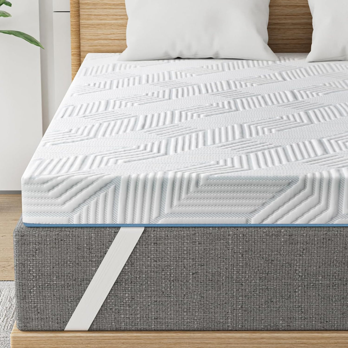 Matrastopper – Topper – Matrasbeschermer – Slaaptopper – Matrasverbeteraar – 90 x 200 cm – 10 cm Geltraagschuim en Koudschuim – Wasbare Overtrek en Anti-Slip