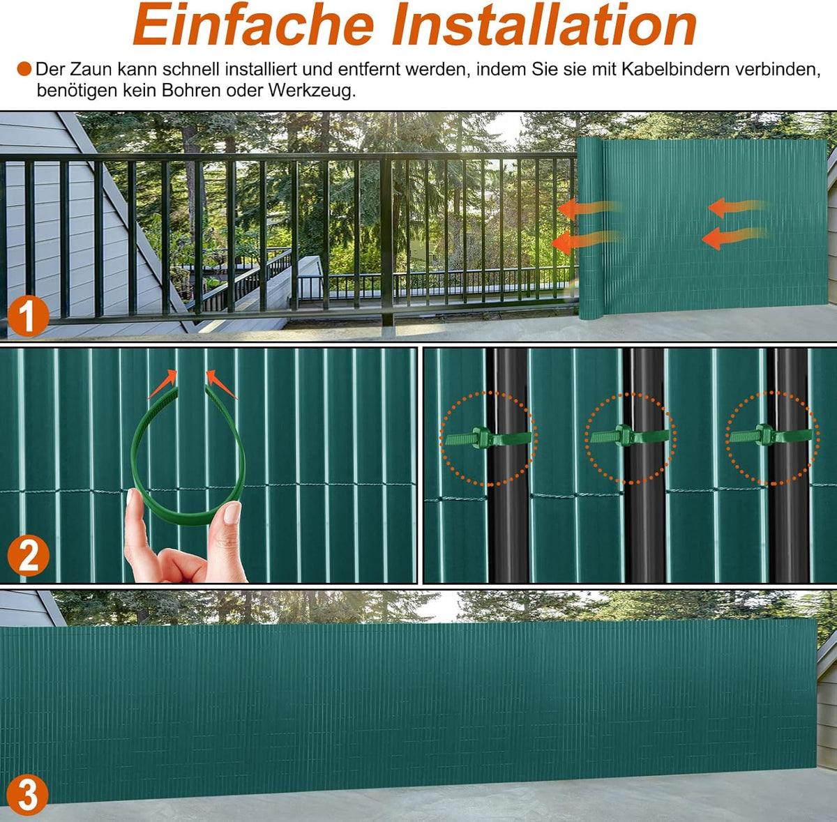 Privacy Scherm Balkon – Balkonbespanning – Tuinscherm – Schuttingafscherming – Balkonafscheiding – Weerbestendig PVC – 9x1,2 Meter Groen