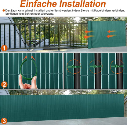 Privacy Scherm Balkon – Balkonbespanning – Tuinscherm – Schuttingafscherming – Balkonafscheiding – Weerbestendig PVC – 9x1,2 Meter Groen