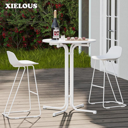 Statafel - 80 cm inklapbare ronde houten statafel met afdekking, weerbestendig voor tuinen, bistro's, bruiloften en outdoor - gelegenheden (wit)