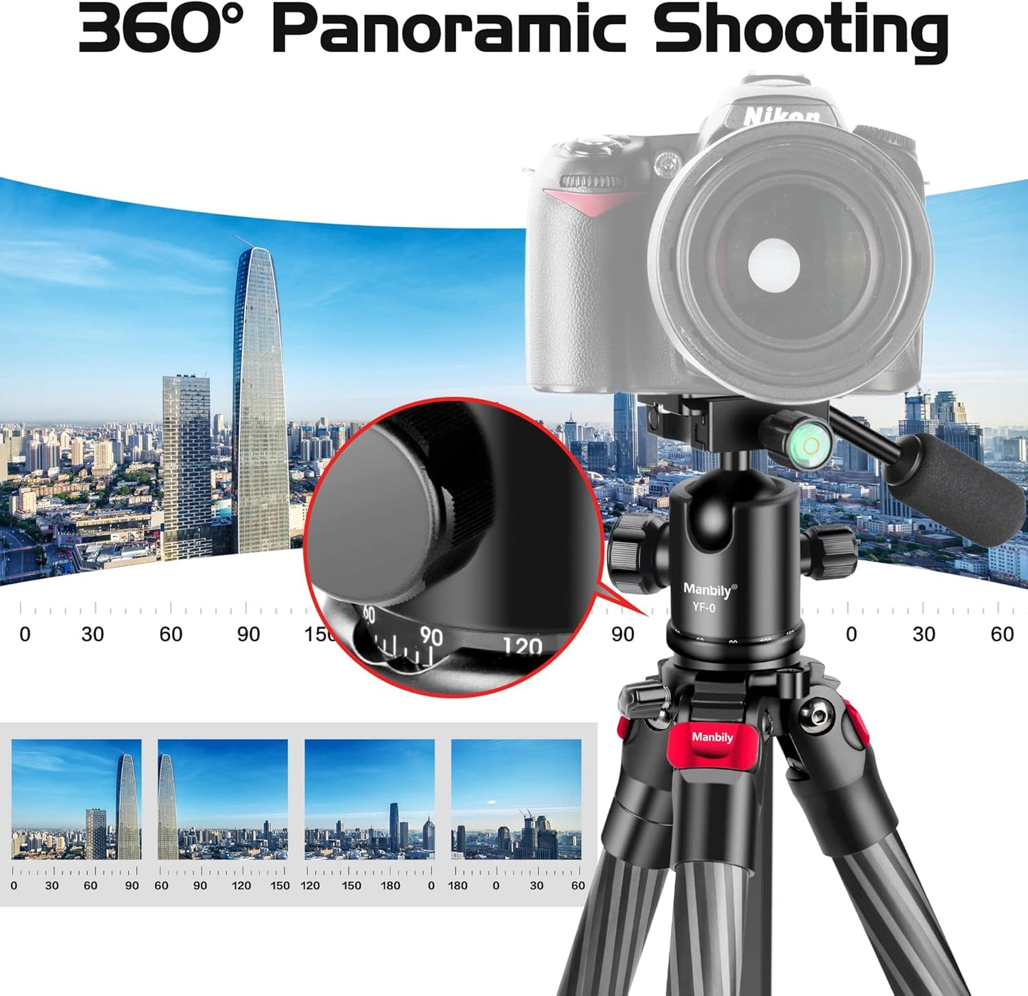 Koolstofvezel Camerastatief – Reisstatief – Fotostatief – Videostatief – Monopod – 360° Balhoofd – Opgevouwen Slechts 6,8 Cm Breed