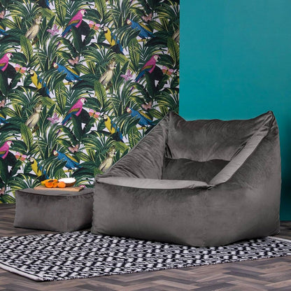 Beanbag Fauteuil – Zitzak Stoel – Lounge Fauteuil – Sessel Zitzak – Hocker – Fluweel Velvet – Inclusief Vulling – Lichtgewicht & Verplaatsbaar