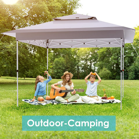 Paviljoen - Tuinpaviljoen - Partytent - Tuintent - Pop-up Kliksysteem - met 4 Muggennet Zijpanelen - Roldraagtas - Waterdicht - Stabiel - Dubbel Dak - UV-bescherming 50+ - 4 Zandzakken - voor Patio - Markt - Camping - 3.6 x 3.6 m - Grijs-Wit