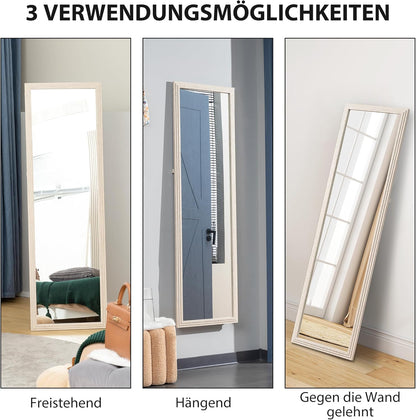 Full Body Spiegel – Staande Spiegel – Wandspiegel – Lichte Spiegel – Klassieke Spiegel – 160 x 50 cm – Veilig Gehard Glas