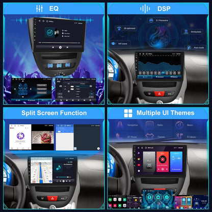 [2+64G]Android 13 Autoradio voor Peugeot 107 / Citroen C1 / Toyota Aygo 2005-2014 met Wireless Carplay & Android Auto - 10.1 Inch Touchscreen Autoradio met WiFi GPS DSP SWC + AHD Achteruitrijcamera