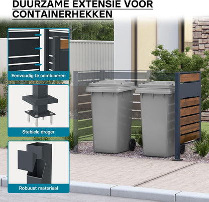 Wiltec container storage extension module fence waste containers wood optics kliko fence steel - QUORE
