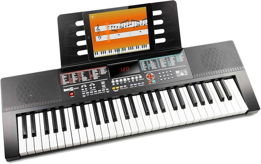 Keyboard Piano – Keyboard – Digitale Piano – Muziektoetsenbord – Pianotoetsen – 54 Volformaat Toetsen – Met Leerfuncties En Metronoom – Inclusief Muziekstandaard En Pianostickers
