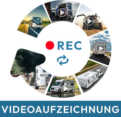 VSG24 7"professionele achteruitrijmonitor / 12-24 volt/afstandslijnen/spiegelend beeld / 2 video-ingangen/off-vertraging/e-goedkeuring/camerastroomvoorziening/elect-serie 22D. 10" QUAD Rückfahrmonitor