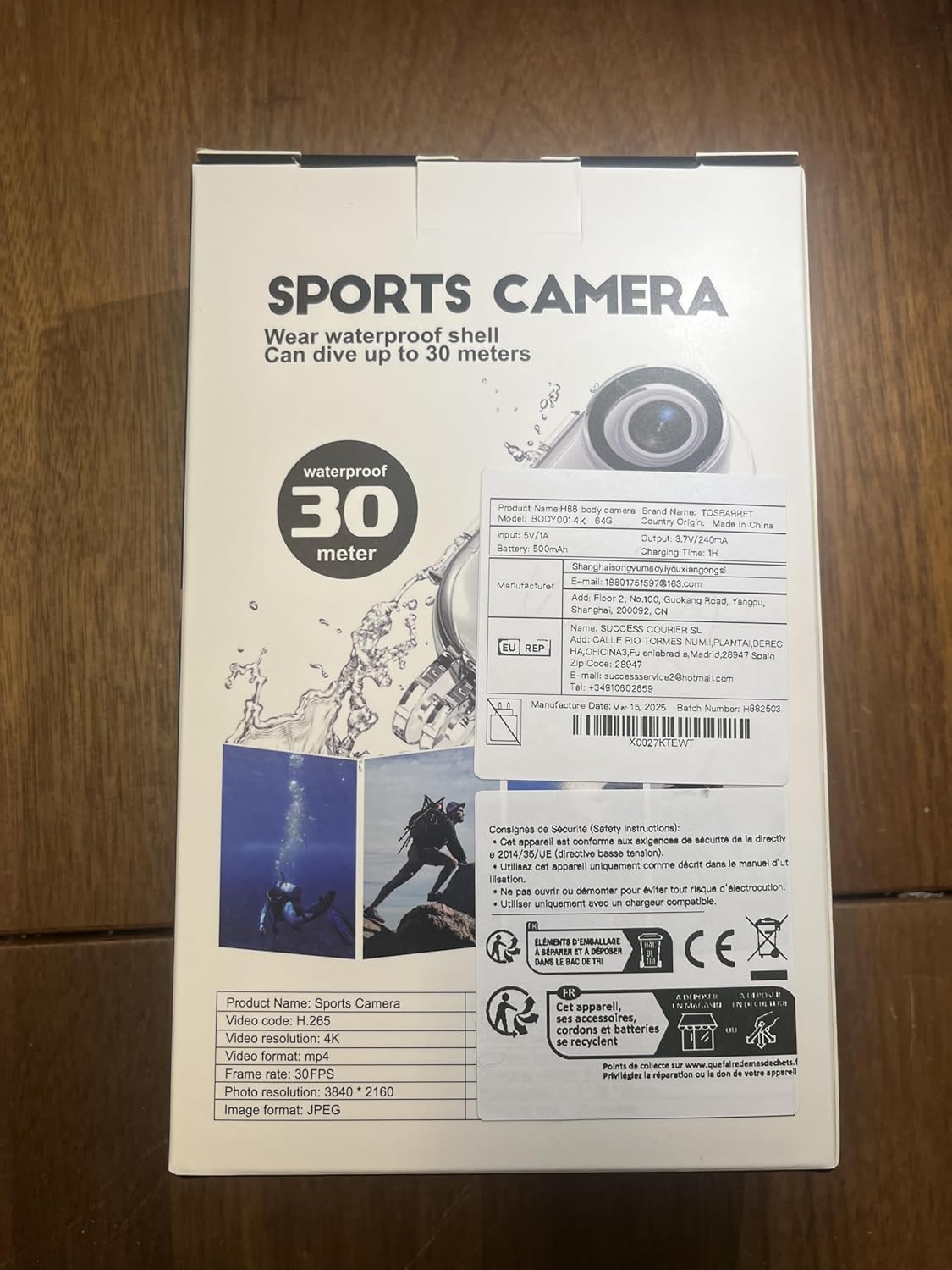 4K Actiecamera, duim actiecamera, klein formaat, overal te monteren, kleine lichaamscamera met veerclip, draagbare vlogging, handsfree POV-opname, helmcam voor fietsen, motorfiets (4K-128G)