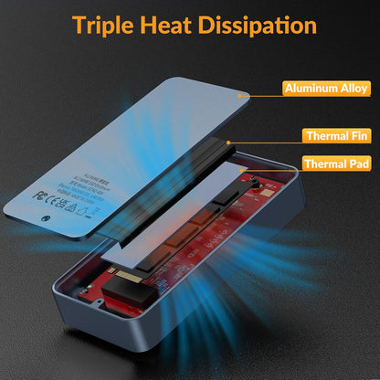 iDsonix Aluminium Behuizing USB4.0 Type-C Transmissie Behuizing Case Voor M.2 NVME SSD in Grijs