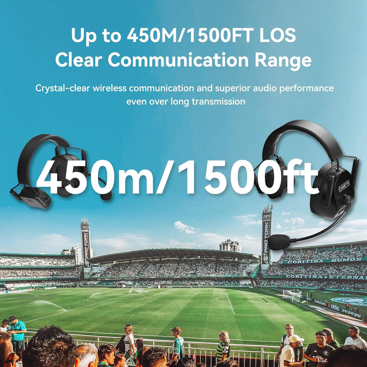 Came-TV KUMINIK8 Duplex digitale draadloze intercom headset Afstand tot 450 meter met Hardcase Single Ear 5 Kit