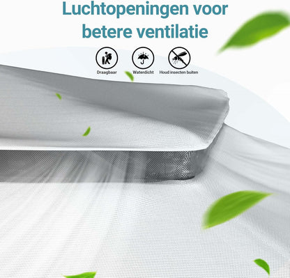 Wiltec opvouwbaar paviljoen partytent met muggennet tuinpaviljoen lichtgrijs 4 x 4 m