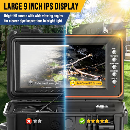 Endoscoopcamera, endoscoopcamera met licht, IP68 waterdicht, inspectiecamera met instelbare led en DVR, kabelbuiscamera, industriële endoscoop (32 GB SD-kaart inbegrepen) (30M-512T)