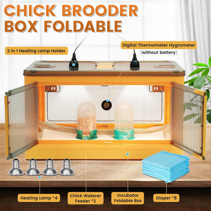 Incubator voor kuikens, 85 liter, opvouwbare broedbox voor gevogelte