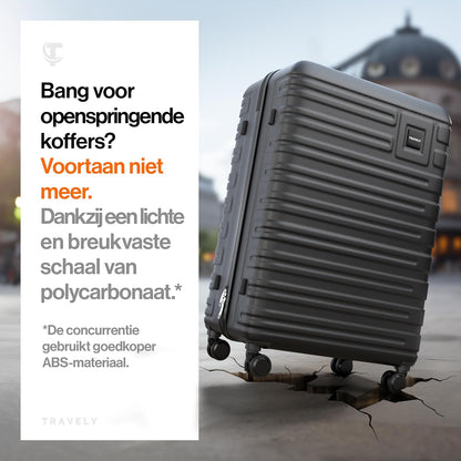 Polycarbonaat Koffer XL 77cm - 100 liter intern volume - zeer robuuste hardschalige koffer met zachte wielen & TSA-slot, reiskoffer, koffer & trolley, reiskoffer met wielen