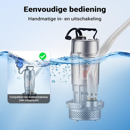 Vuilwaterpomp 370W 1500l/h dompelpomp incl. 20m slang bouwpomp pomp