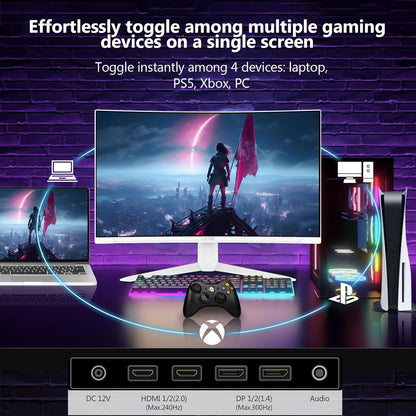 Z-Edge White Curved Gaming PC Screen 27'' 300Hz (DP1.4×2), 1ms MPRT, FreeSync, FHD, 240Hz (HDMI2.0×2), White LED Gaming Monitor 16:9, Adjustable Slope, 1500R VA, 4000:1, VESA(DP Cable Included)
