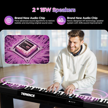 Digitale Piano – 88-Toetsen Keyboard – Elektrische Piano – Pianotoetsenbord – Keyboard Piano – Gewogen Dynamische Aanslag – 30W Luidsprekers