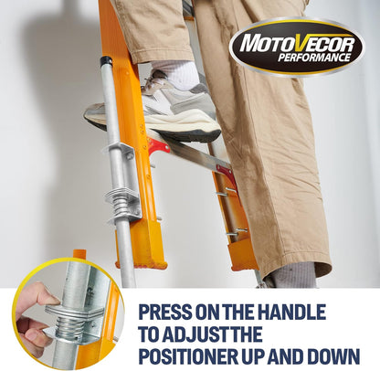 Bravex Verstelbare Ladder Leveler Paar met Anti-Slip Rubber Voeten Gegraveerd Anti-Slip Patroon Stalen Pole, Extension Ladder Stabilizer Voeten Levelers, Universele Trap Ladder Aide Stabilizer Accessoires