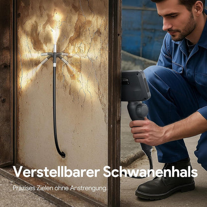 DEPSTECH Endoscoopcamera met licht, 210 graden draaibare inspectiecamera, 1,5 m, waterdichte slangencamera