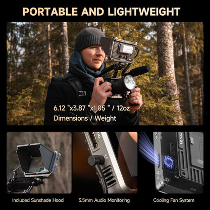 VILTROX DC-X2 Touchscreen Camera Field Monitor, 2000 Nits 4K HDMI Loop in/Out 6 inch DSLR Camera Video Monitor met Zonnekap Batterij, 3D Lut Volledige Golfvorm 1920X1080 HD IPS 160° Brede Kijkhoek