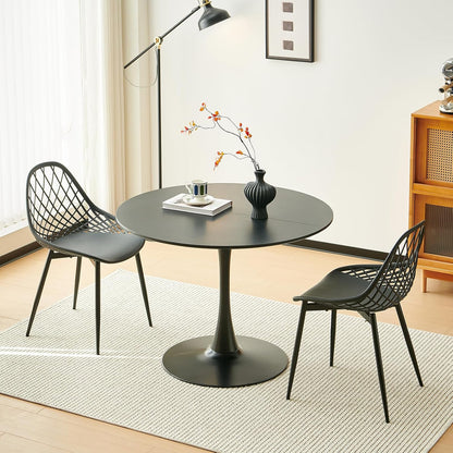 Scandinavische moderne ronde eettafel, bureau, bartafel, geschikt voor keuken, eetkamer, woonkamer en kantoor, voor 2-4 personen, diameter 100 cm, zwart