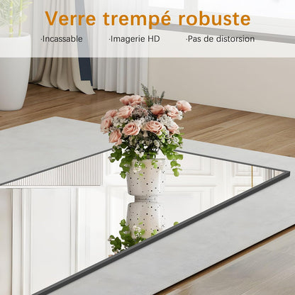 Weare Home Full body spiegel, 161 x 52 cm, staand en met frame van aluminiumlegering en houder voor woonkamer slaapkamer (zwart)
