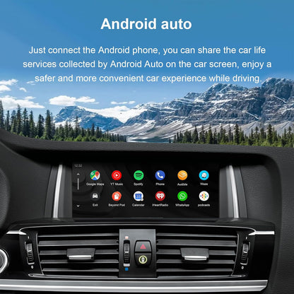 Retrofit Kit Decoder BMW CIC Systeem – CarPlay Adapter – Android Auto Interface – Draadloze Multimedia Module – Bluetooth WiFi Receiver – Draadloze CarPlay & Android Auto – Plug-and-Play Installatie – Originele Stuurwielbediening