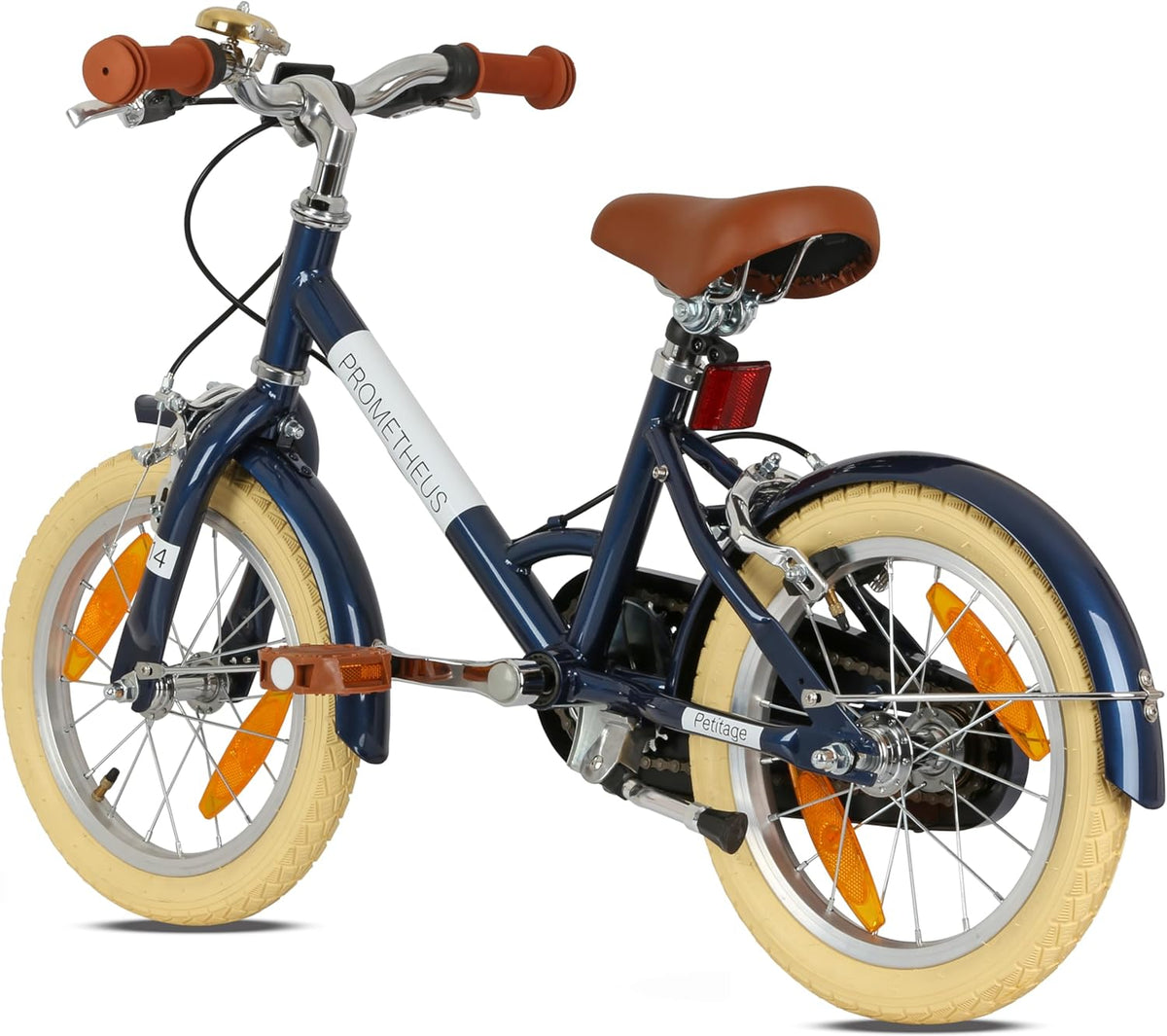 PROMETHEUS BICYCLES Petiday Retro Kinderfiets, 14 inch vanaf 4 jaar, voor meisjes en jongens, blauw