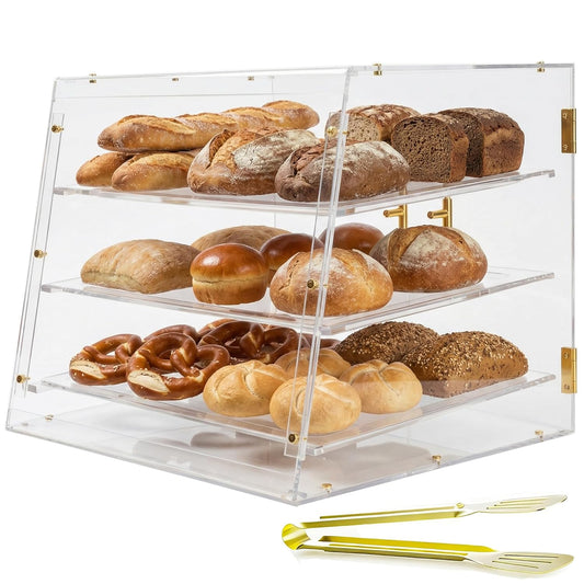 Commerciële Countertop Bakkerij Vitrine met Achterkant Magnetische Deuren, 20 "x 17" x 16.7" Gebak Vitrine Voedsel Vitrinekast voor Cake Donut