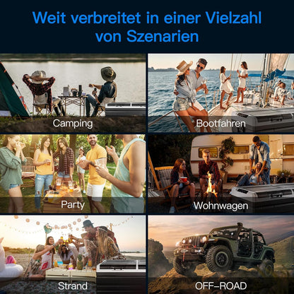 AAOBOSI Compressor-koelbox, 90 liter, autokoelbox met twee zones en app wifi, 12/24 V DC en 100-240 V AC, voor auto, vrachtwagen, boot, camper, camping