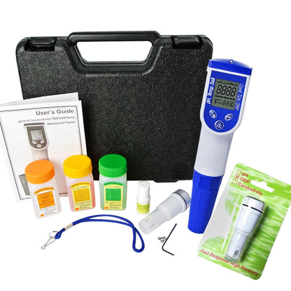 6-in-1 waterdichte pH/ORP/TDS/EC (geleidbaarheid)/zoutgehalte/temperatuurmeter zakformaat multi-parameter waterkwaliteit tester kit vervangbare ORP-sonde