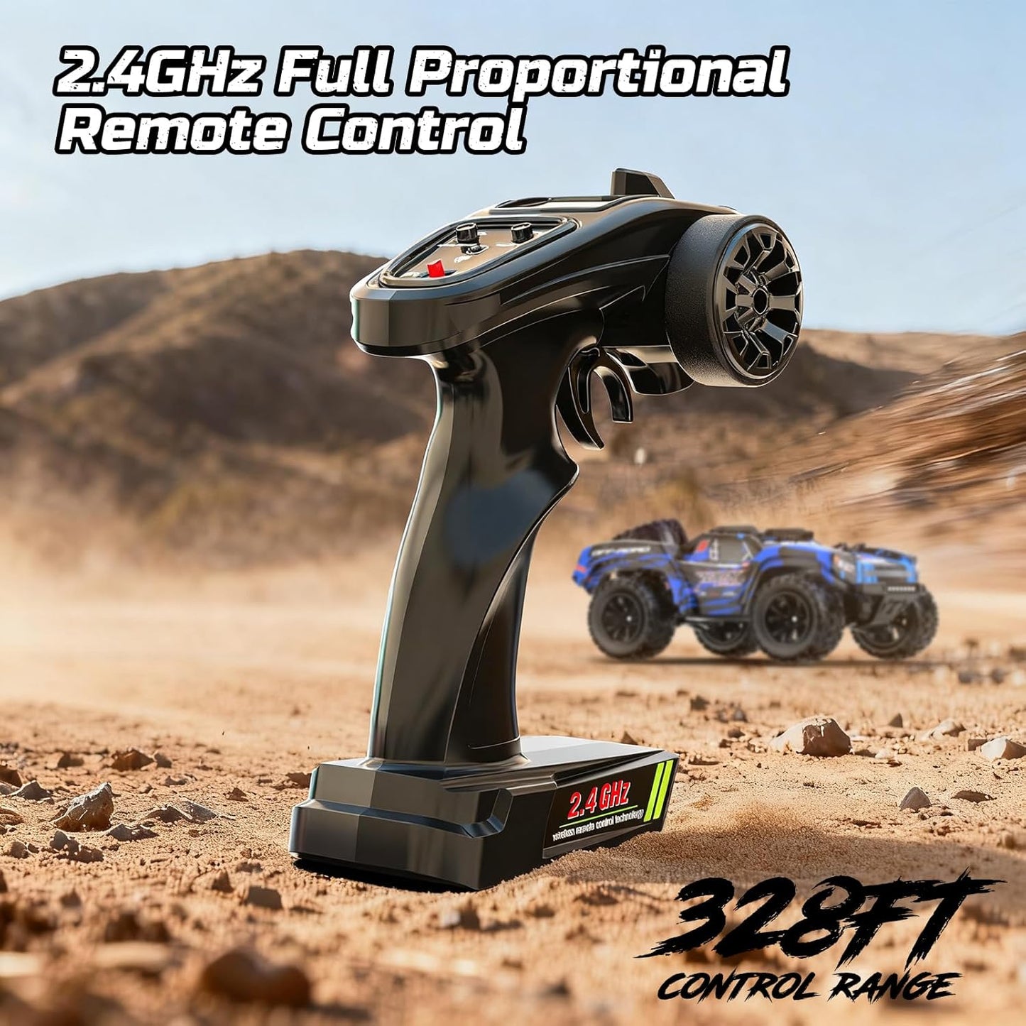 Afstandsbedieningsauto – RC-auto – Op Afstand Bestuurbare Auto – Monstertruck – Off-Road Truck – 30 Km/U – 4WD Met 2 Accu's