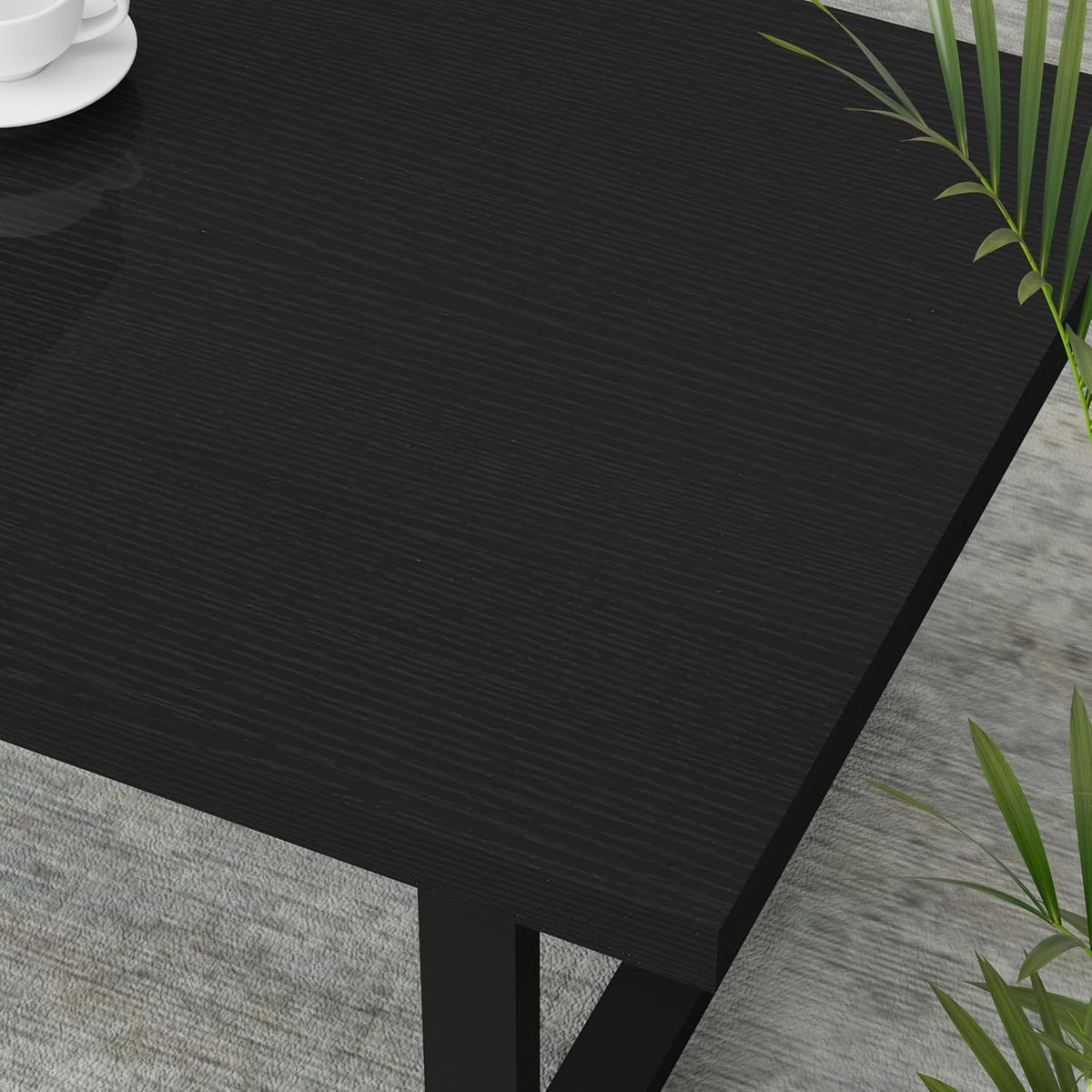 Zwarte salontafel van hout met metalen frame, stabiel en modern, salontafel voor koffie en laptop, 100 l x 55 D x 45,5 cm, vintage stijl