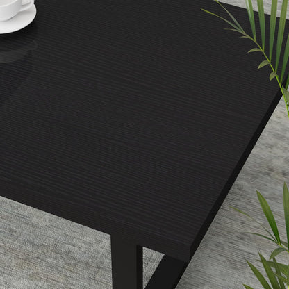 Zwarte salontafel van hout met metalen frame, stabiel en modern, salontafel voor koffie en laptop, 100 l x 55 D x 45,5 cm, vintage stijl