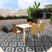 Buiten Vloerkleed - Buitenkleden - Buitentapijt - Opvouwbaar - UV-bestendig - Waterdicht - Buitenmatten - voor Buiten - Balkon - Strand - Picknick -Terras - Rechthoekig - 245 x 305 cm - Grijs