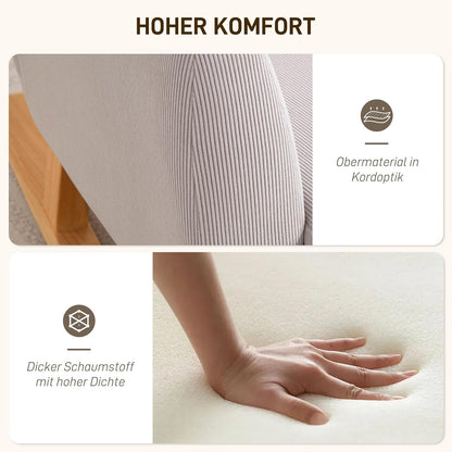 HOMCOM Schommelstoel, schommelstoel met hoge rugleuning, corduroy, schommelstoel, relaxstoel met brede armleuning, houten glijders, voedingsstoel voor woonkamer, slaapkamer, balkon, lichtgrijs